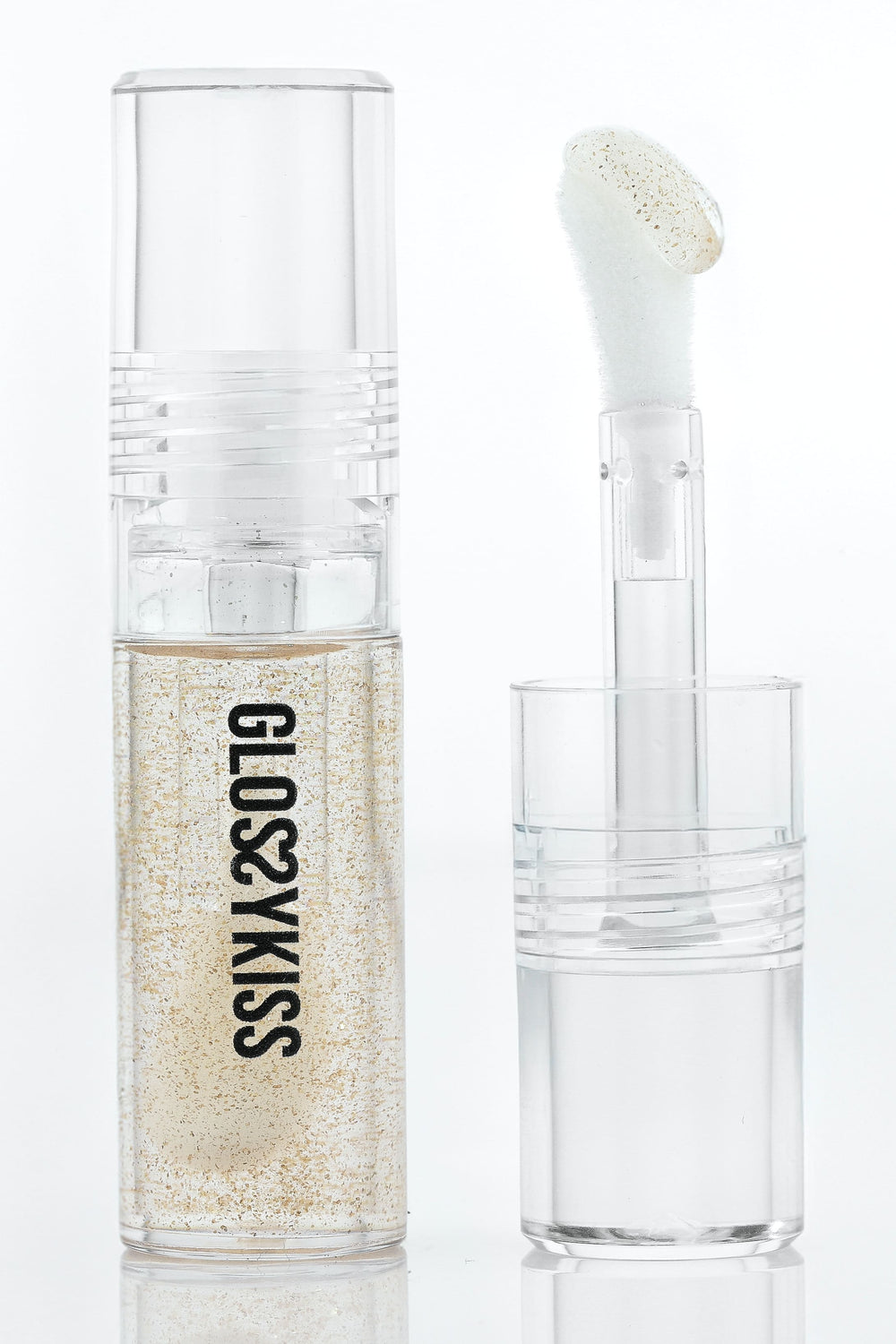 Блиск для губ GlossyKiss SKYRIS прозорий із золотими блискітками